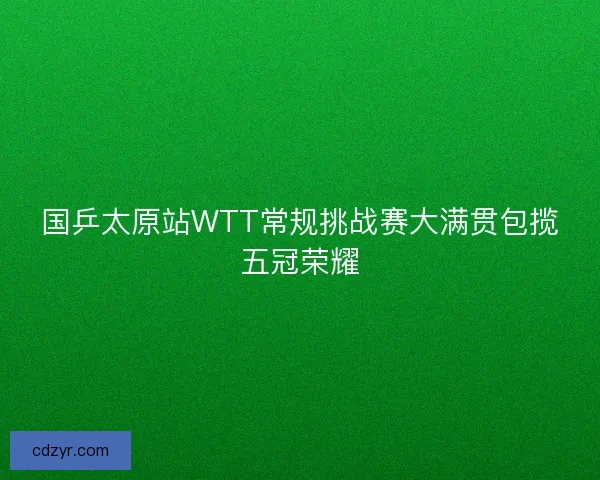 国乒太原站WTT常规挑战赛大满贯包揽五冠荣耀