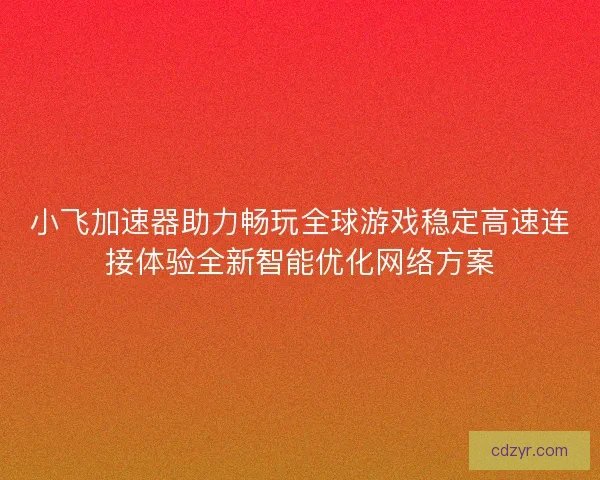 小飞加速器助力畅玩全球游戏稳定高速连接体验全新智能优化网络方案