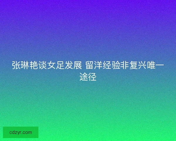 张琳艳谈女足发展 留洋经验非复兴唯一途径